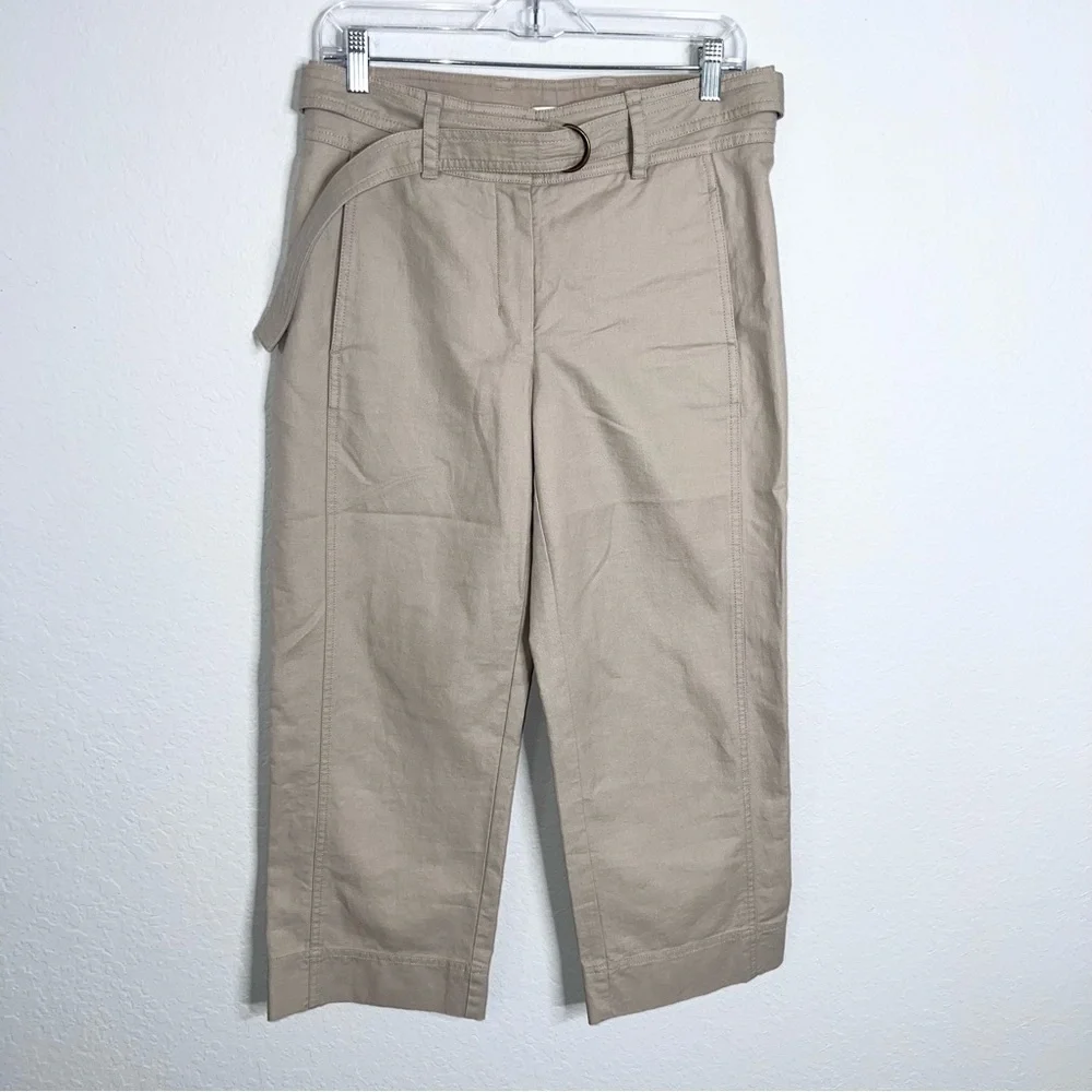 Babaton Crop Wide Leg Pants Women’s Size 4 Beige Aritzia Made In Japan B22
